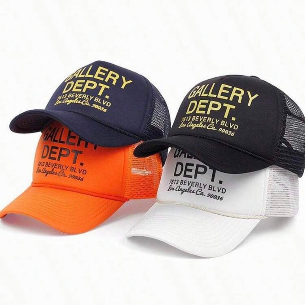 GALLERY DEPT Hip Hop Style Trucker Mesh Printed Baseball Cap,